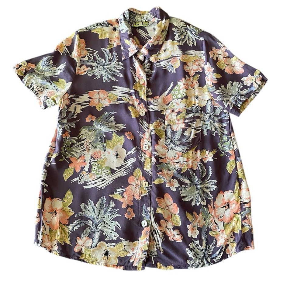 Loco Lindo vintage 90s button up top S